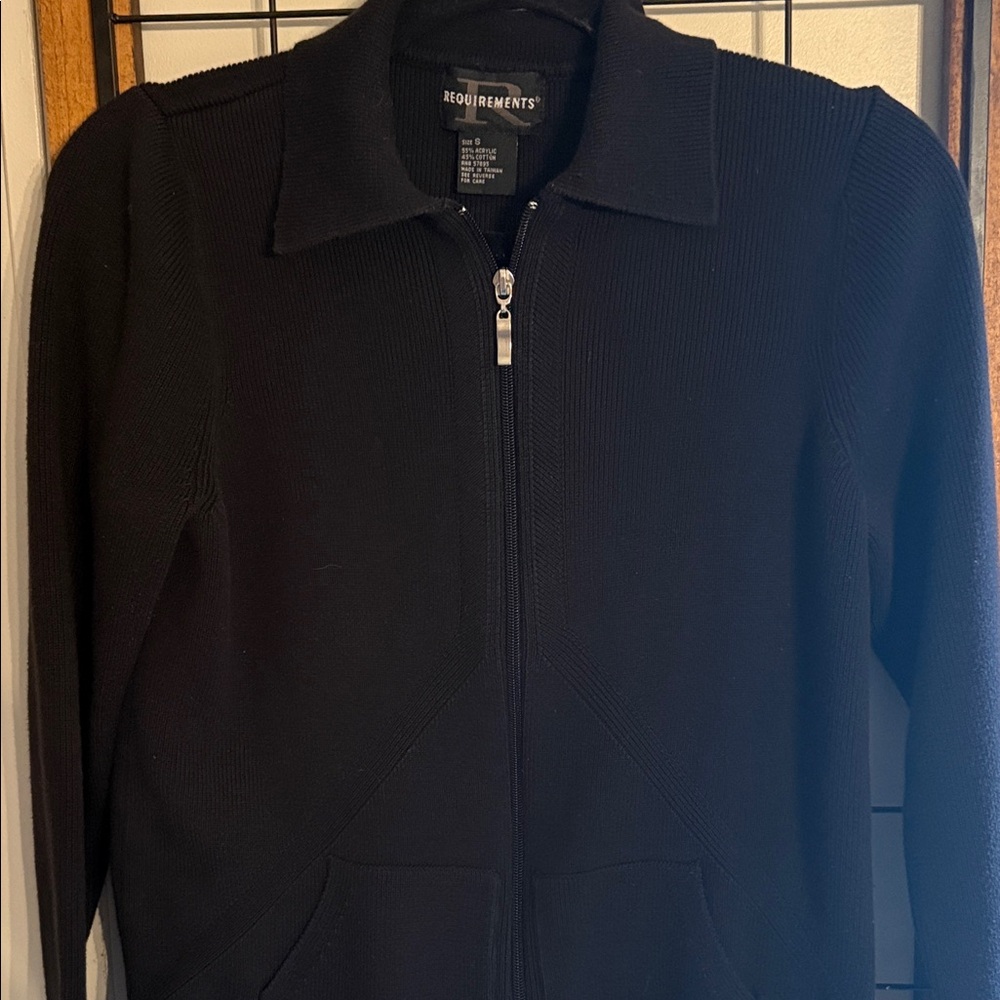 Requirements Black Women’s Zip Up Sweater Size S